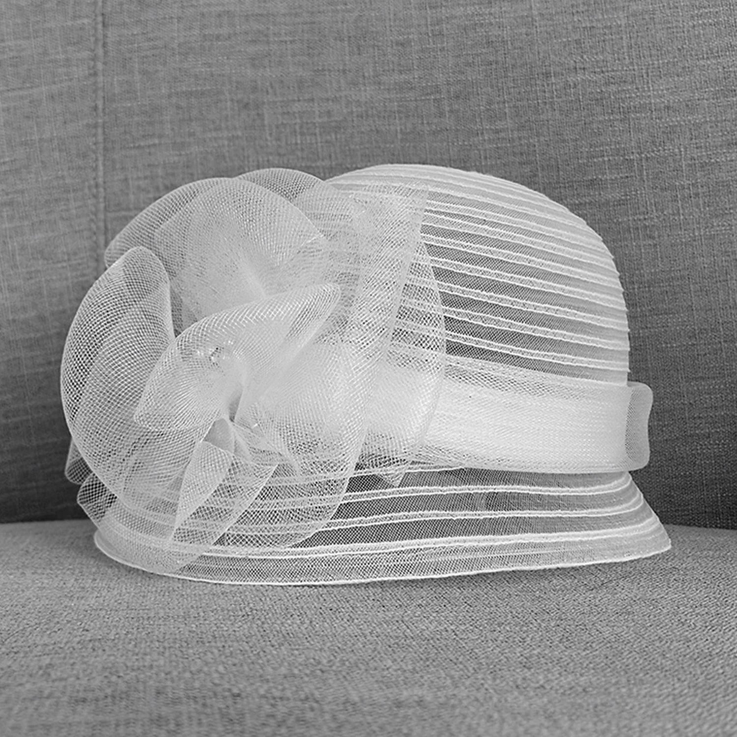 Hats Fiber Bucket Hat Floppy Hat Sun Hat Wedding Tea Party Elegant Wedding With Floral Pearls Headpiece Headwear