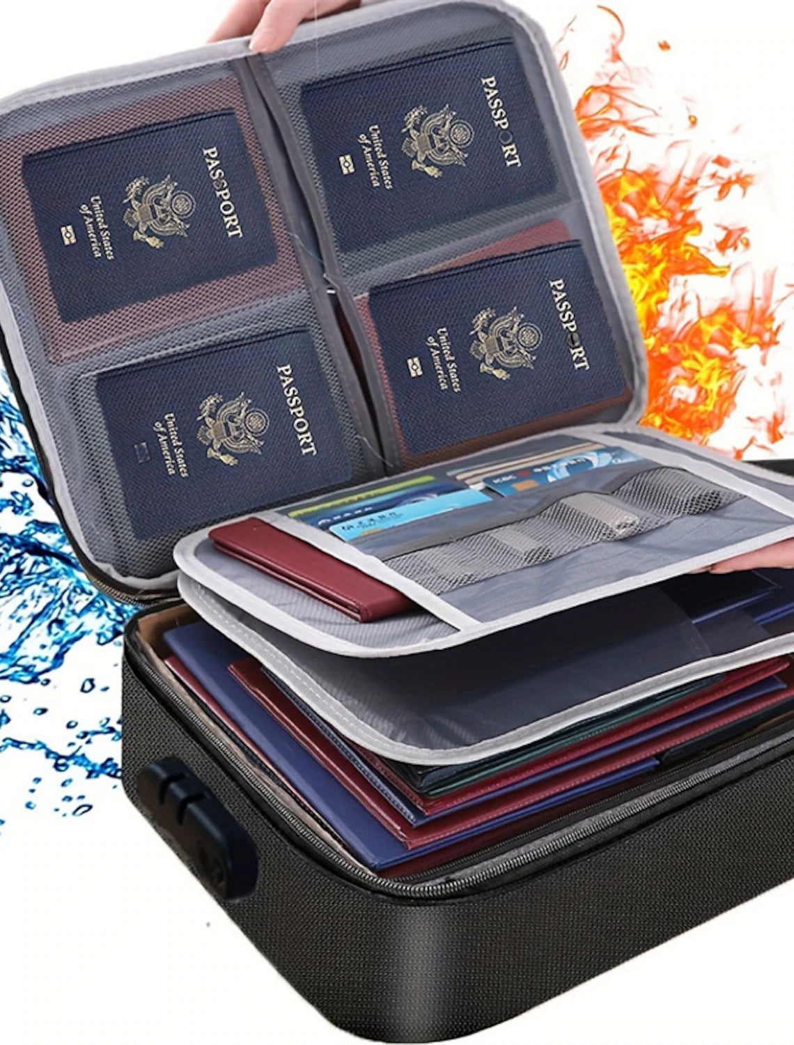 Document Storage Bag Box Home Family Certificate Explosion Important Documents Multi-Functional Passport Box Oxford Cloth Finishing Bag