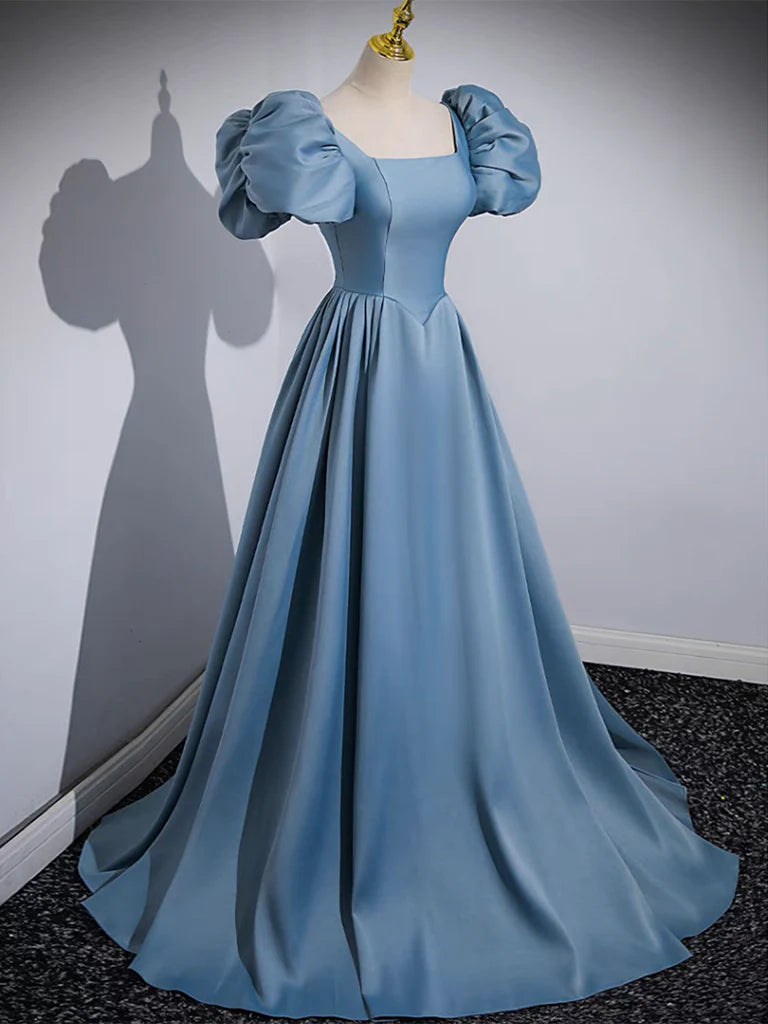 A-Line Satin Long Prom Dress