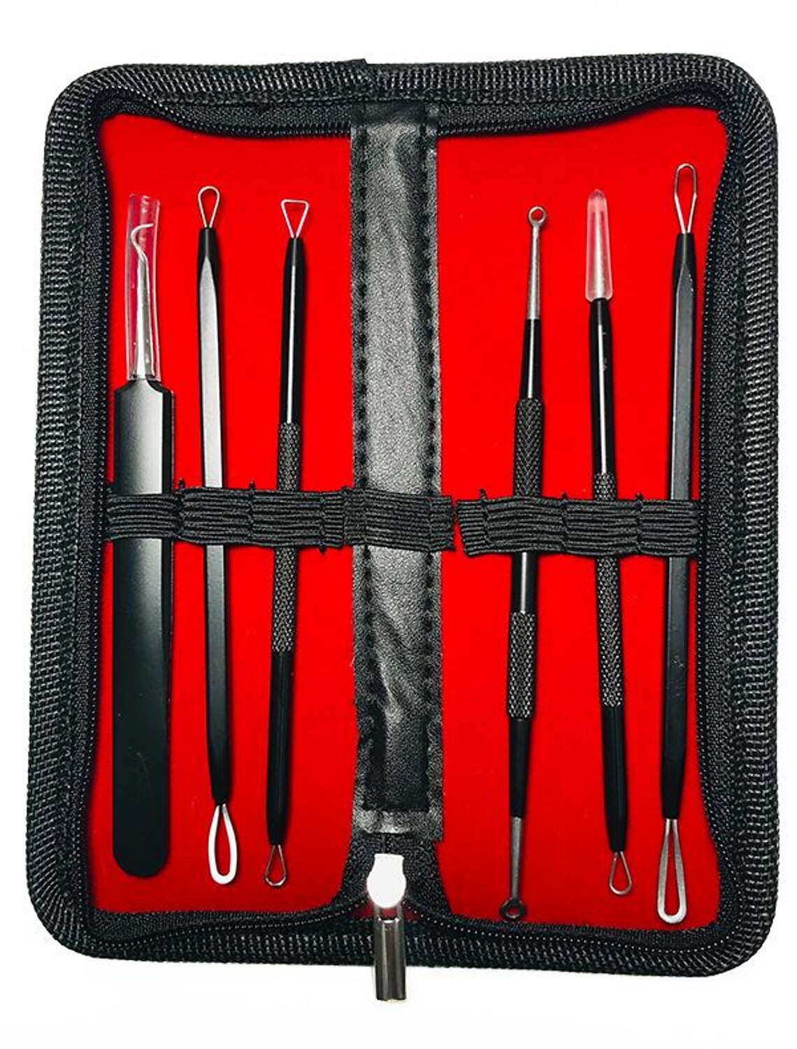 Pimple Popper Tool Kit 6 Pcs Blackhead Remover Acne Needle Tools Set Removing Treatment Comedone Whitehead Popping Zit for Nose Face Skin Blemish Extractor Tool - Silver