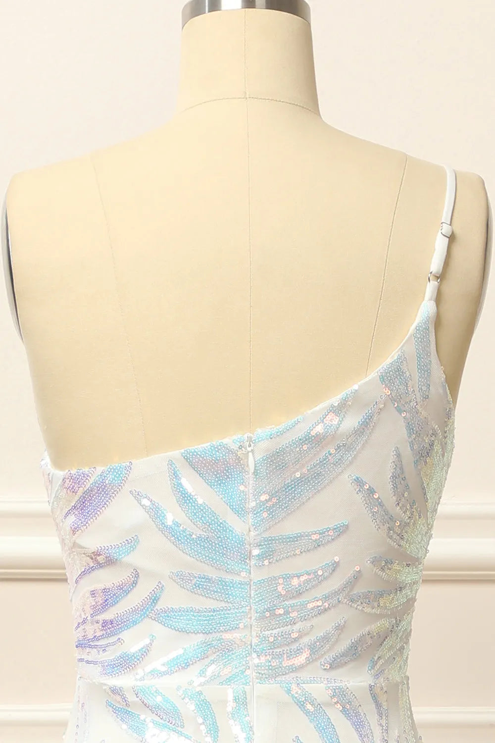 Mermaid Glitter One Shoulder Sequins Prom Dress