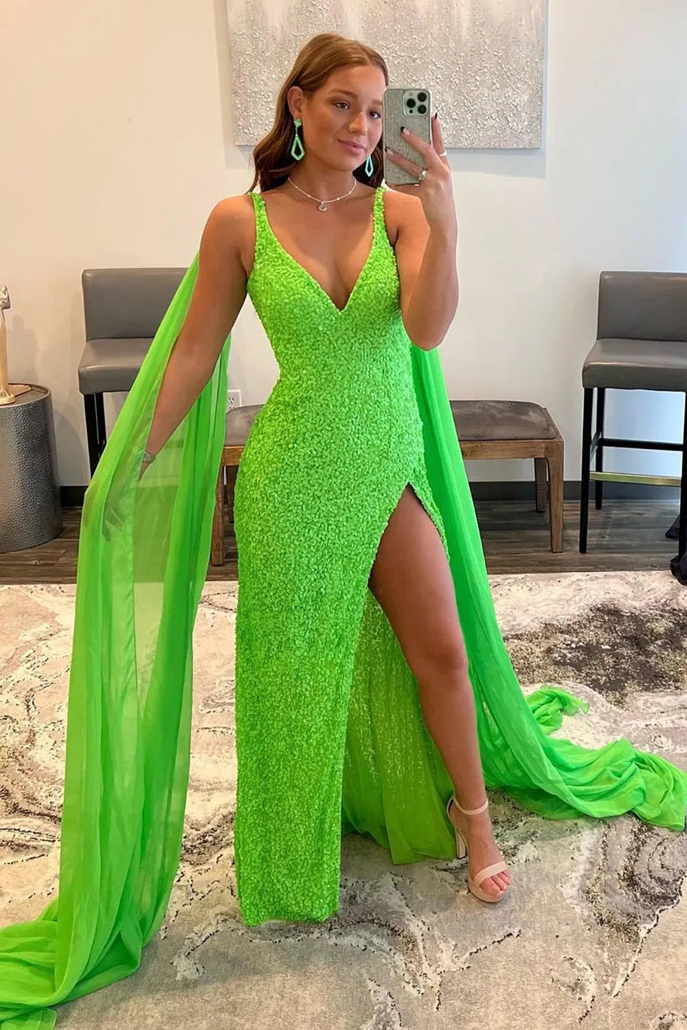 Mermaid Train Sequins Long Prom Dress