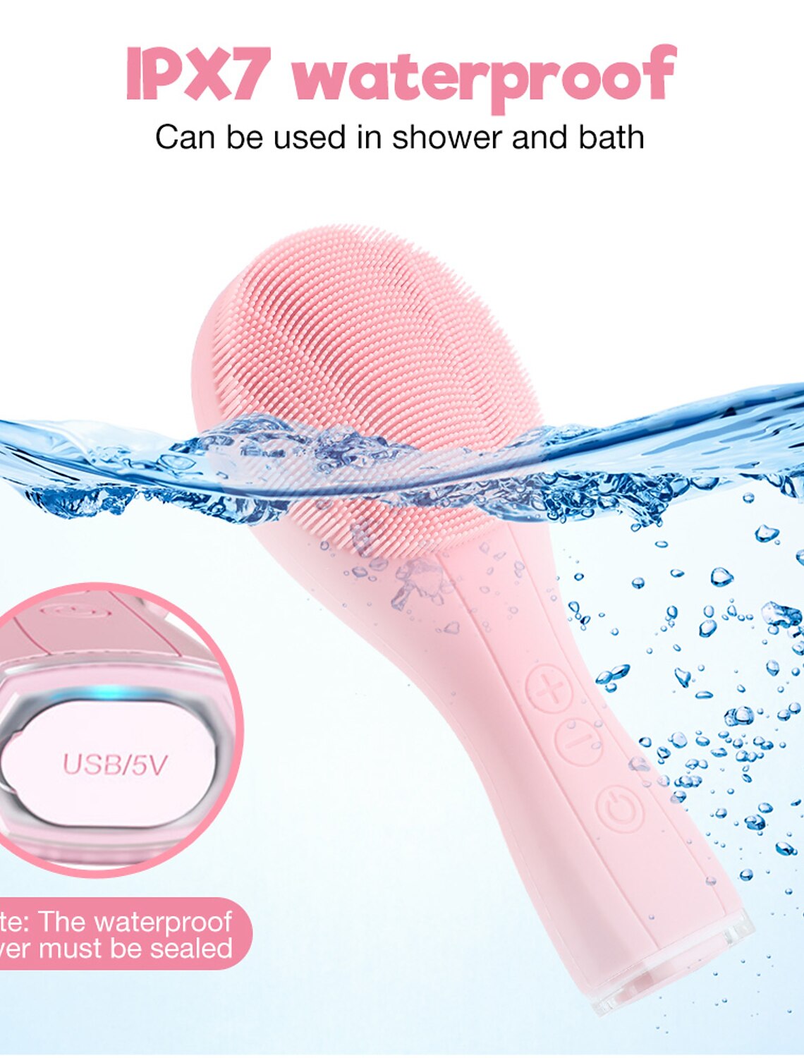X2 Silicone Electric Cleansing Brush 6 Modes Facial Massager Deep Cleansing Pore Skin Care Tool Vibrating Cleansing Brush