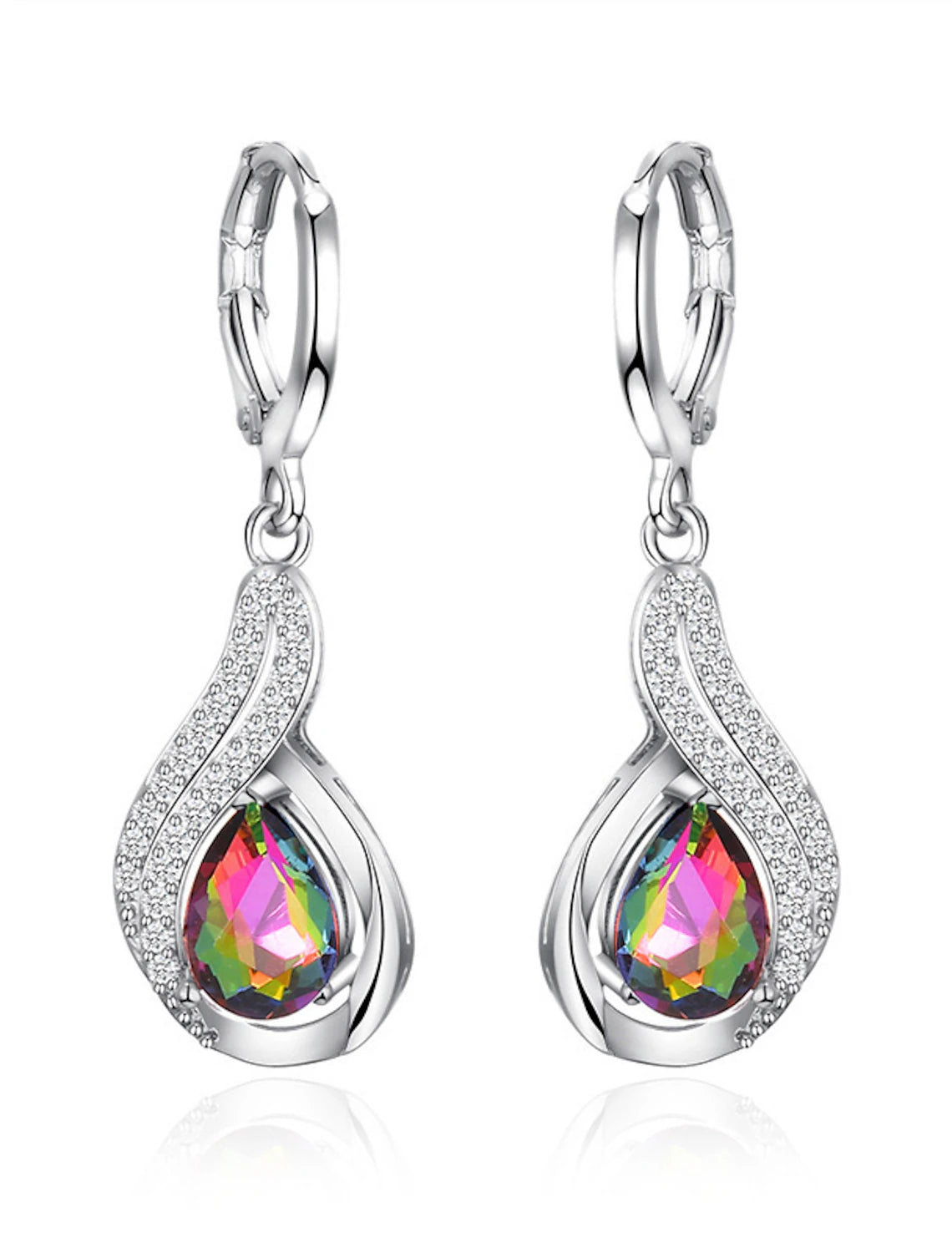 Women's Zircon Drop Earrings Jewelry Classic Precious Personalized Stylish Silver Earrings Jewelry Gold / White For Gift Festival 1 Pair