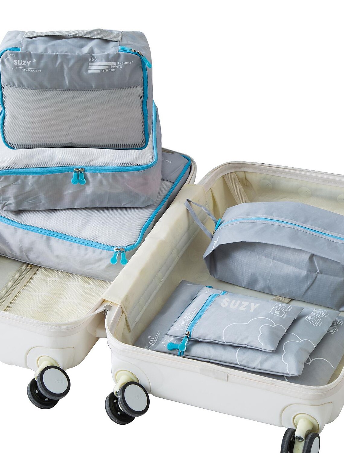 7pcs/set Travel Storage Bag Portable Suitcase Finishing Bag Clothing Storage Bag