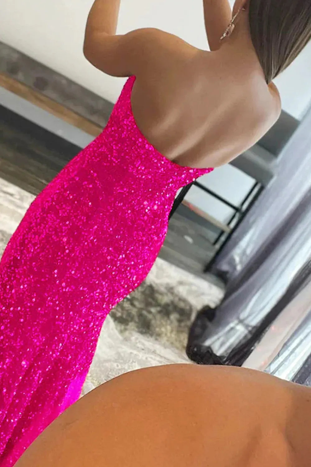 Mermaid Sequin Strapless Prom Dress