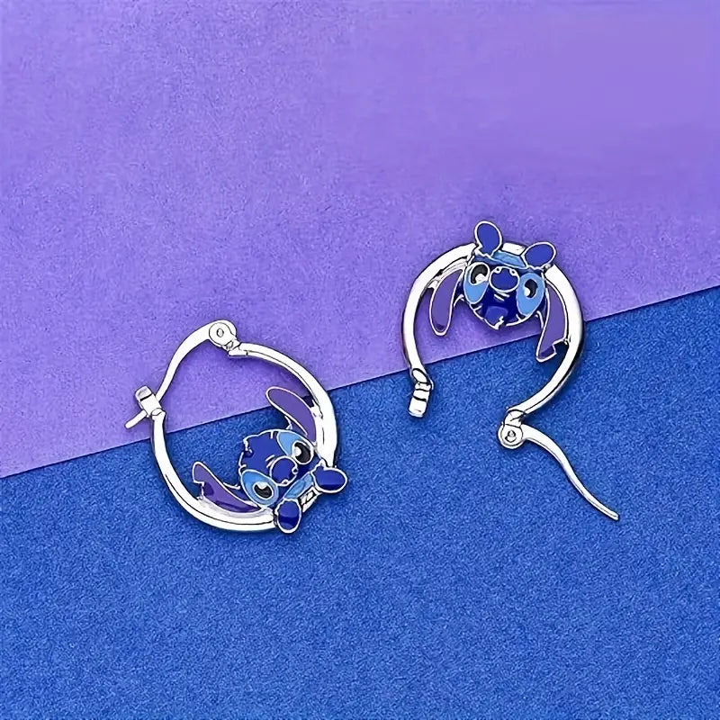 Disneys Inspired Hoop Earrings - Fashion-Forward Alloy Jewelry for Women - Elegant, Playful, and Adorable