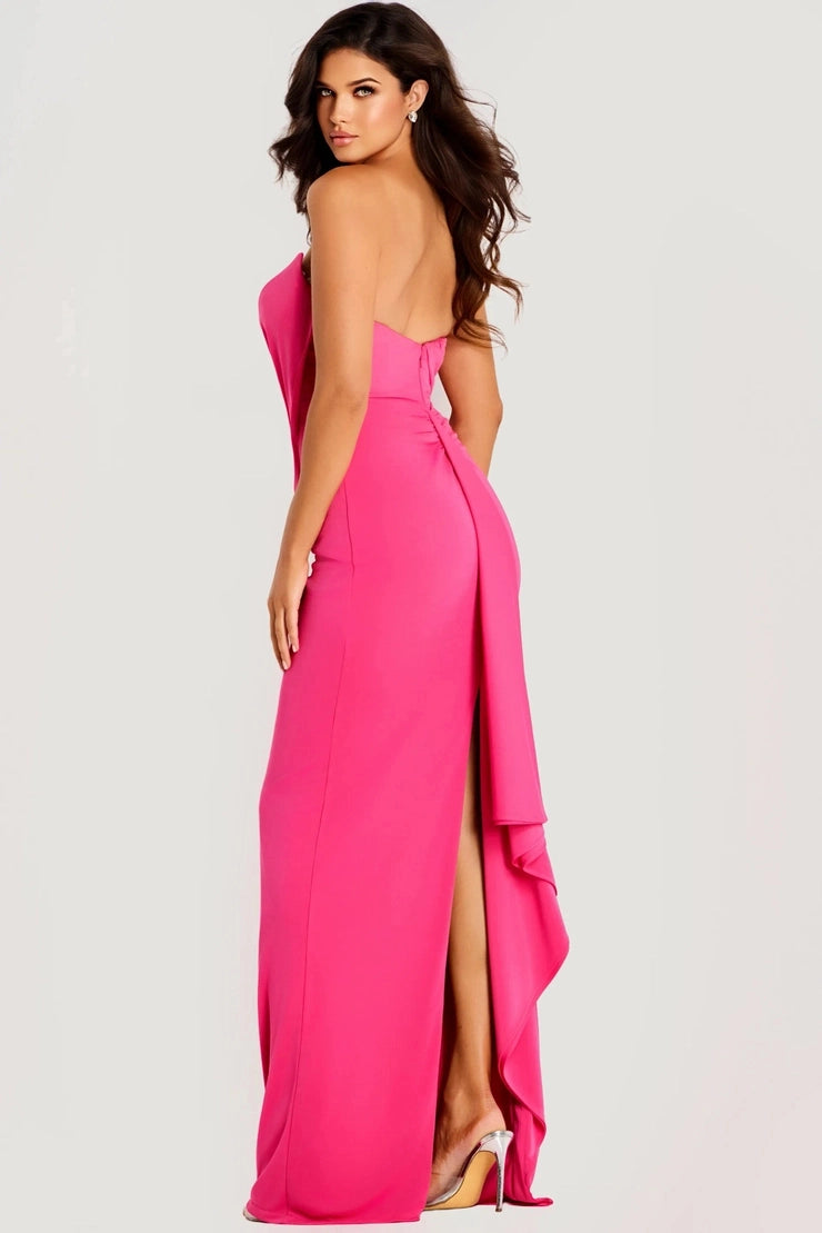 Chic Sheath Sweetheart Strapless Zipper Back Slit Long Prom Dress