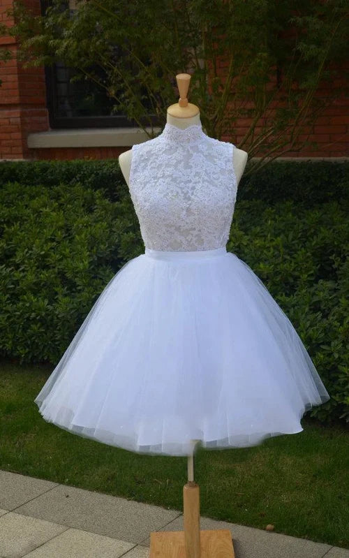 Tulle Lace Dress With Beading Keyhole Back