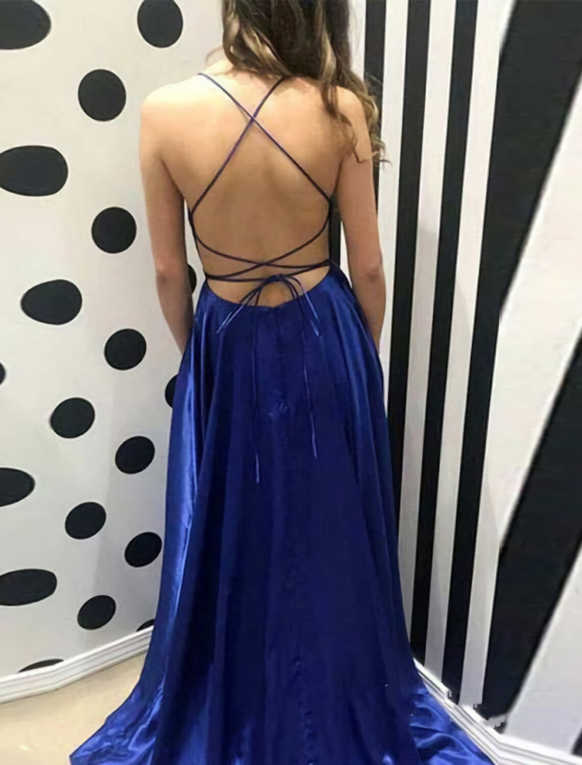 A-Line Evening Gown Sexy Dress Formal Wedding Guest Sweep / Brush Train Sleeveless Spaghetti Strap Charmeuse with Slit