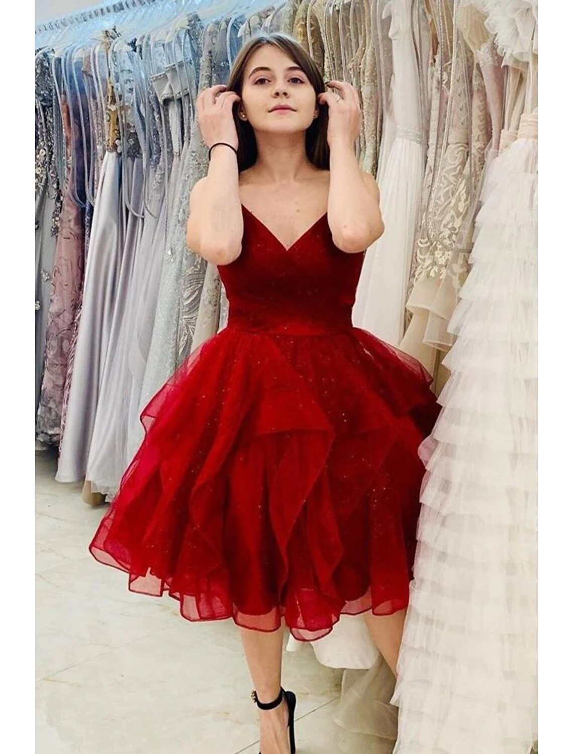 Ball Gown A-Line Cocktail Dresses Party Dress Homecoming Knee Length S BL Dress Ball Gown A-Line Cocktail Dresses Party Dress Homecoming Knee Length S BL Dress