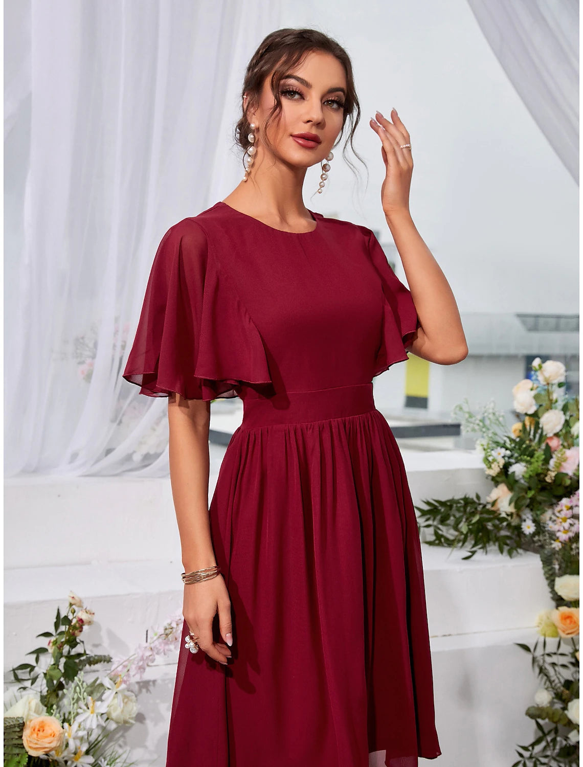 A-Line Wedding Guest Dresses Elegant Dress Holiday Knee Length Short S BL Dress A-Line Wedding Guest Dresses Elegant Dress Holiday Knee Length Short S BL Dress