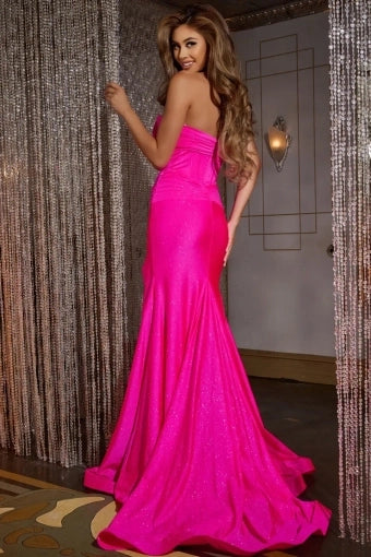 Bright Mermaid Strapless Sweetheart Open Back Train Prom Dress