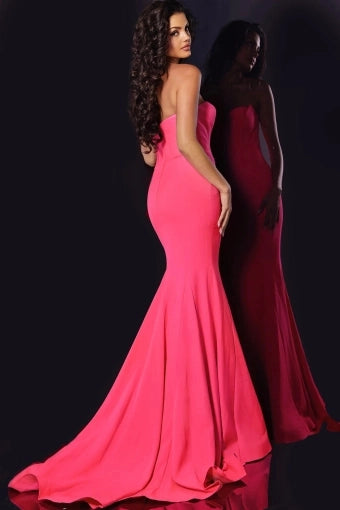 Vibrant Mermaid Sweetheart Strapless Zipper Back Train Prom Dress