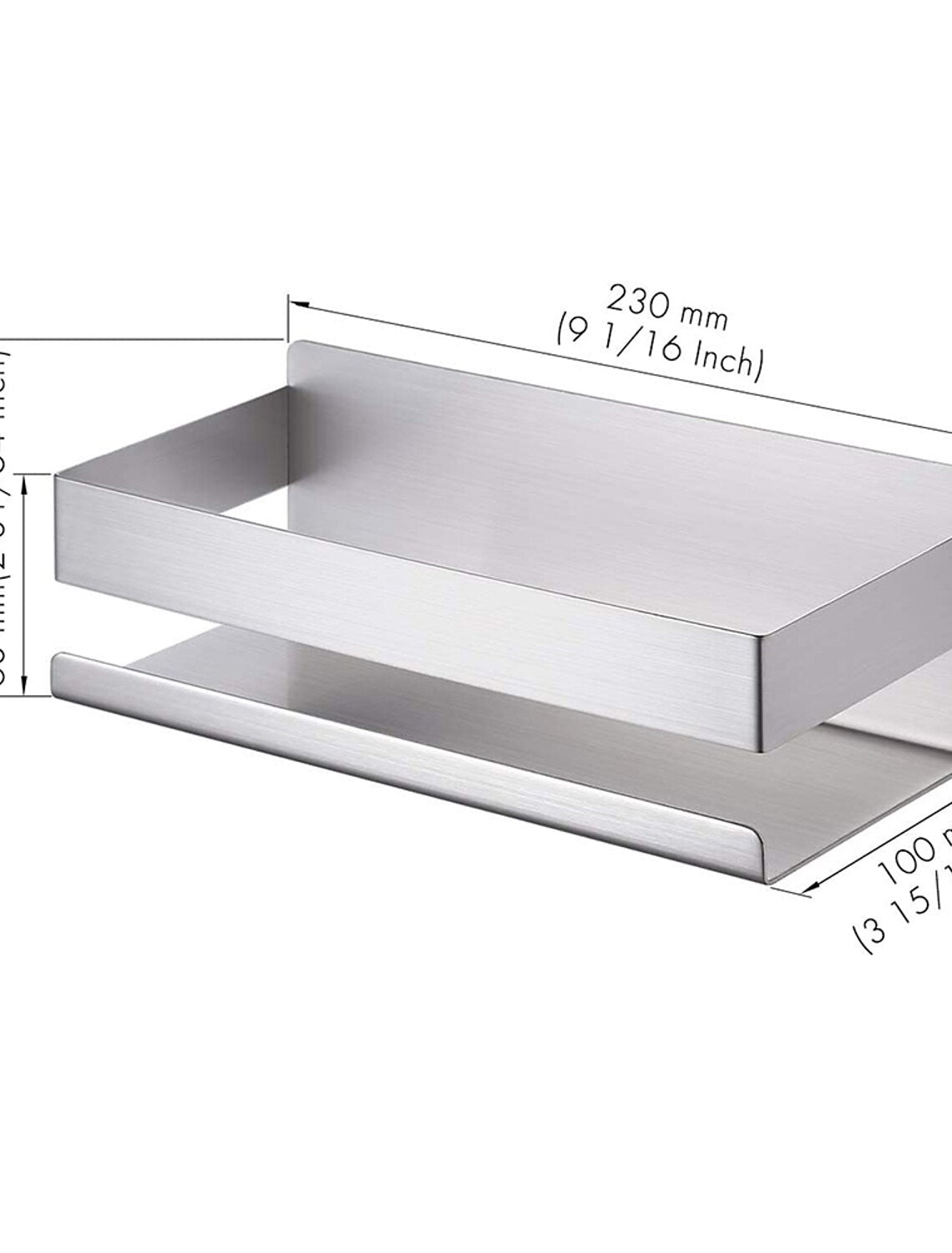 Bathroom Shelf,Self-Adhesive Shower Shelf Stainless Steel Wall-mounted Punch-free Bathroom Storage For Bathroom,Kitchen(Brushed Nickel,Matte Black)