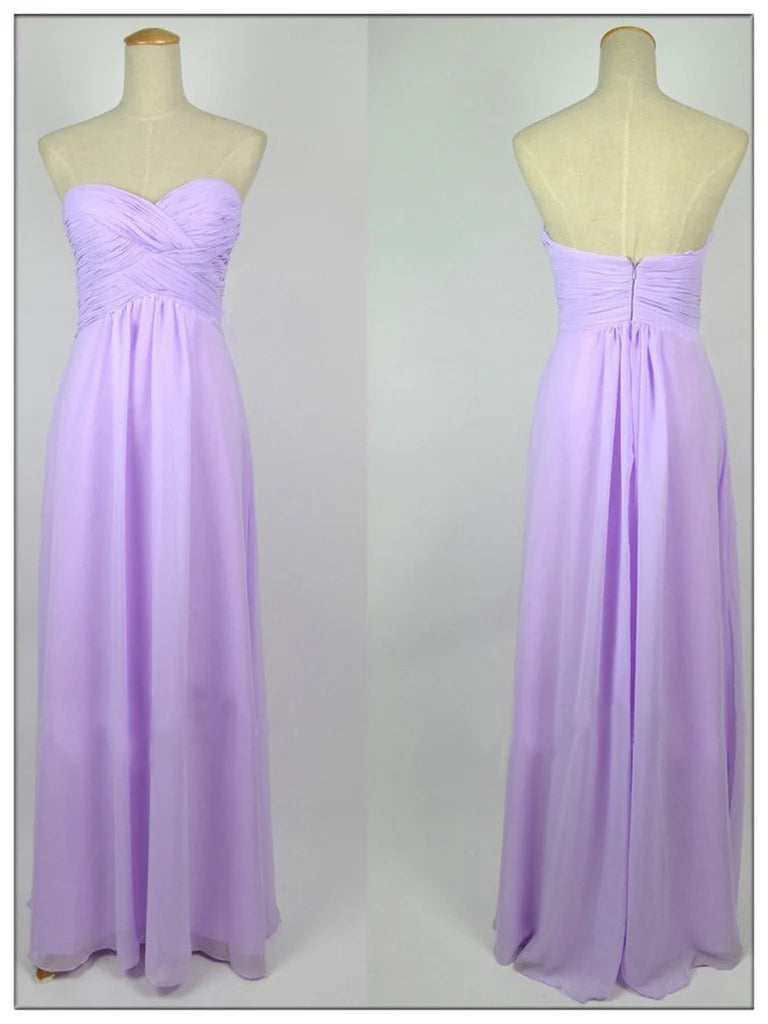 A Line Sweetheart Neck Long Prom Dress Long Bridesmaid Dress