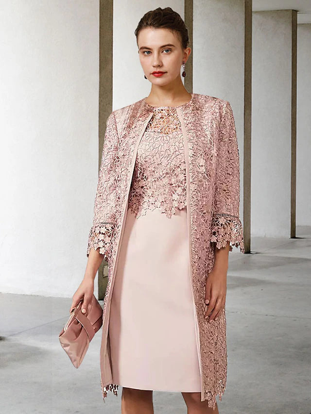 Two Piece Sheath / Column Mother of the Bride Dress Church Elegant Jew – BL Dress