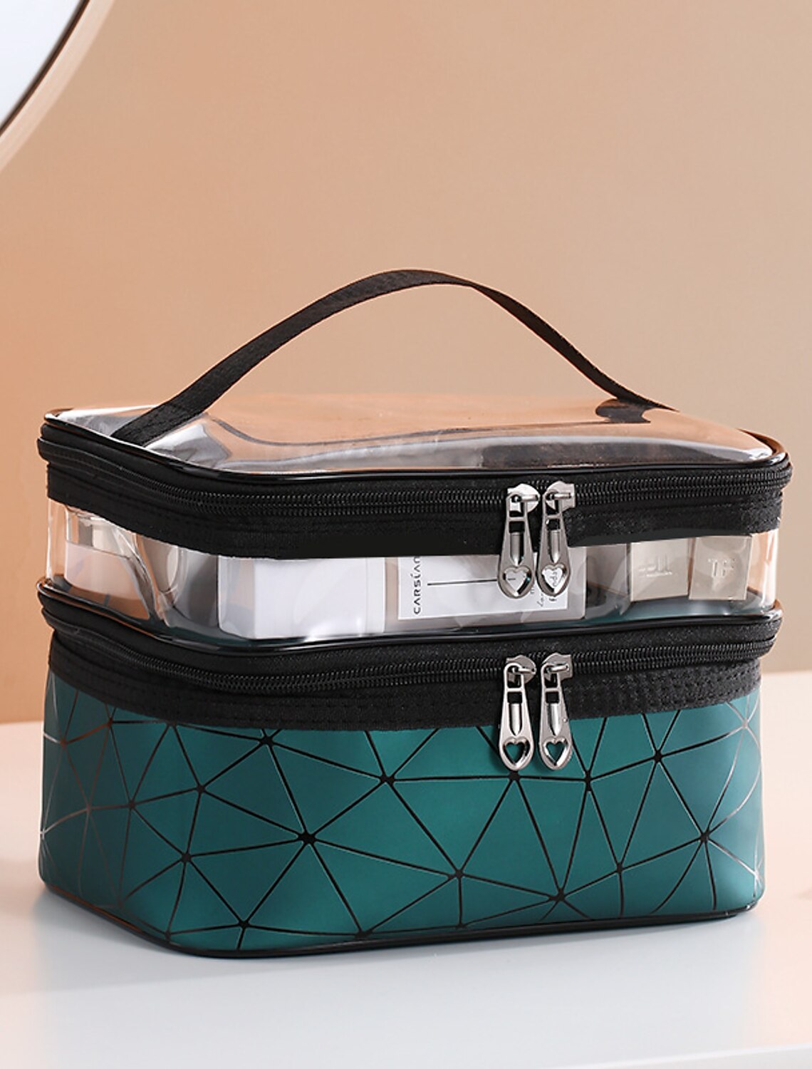 Travel Luggage Organizer / Packing Organizer Totes & Cosmetic Bags Cosmetic Bag Multifunctional Large Capacity Waterproof Portable Simple Transparent PU Leather PVC(PolyVinyl Chloride) For Casual