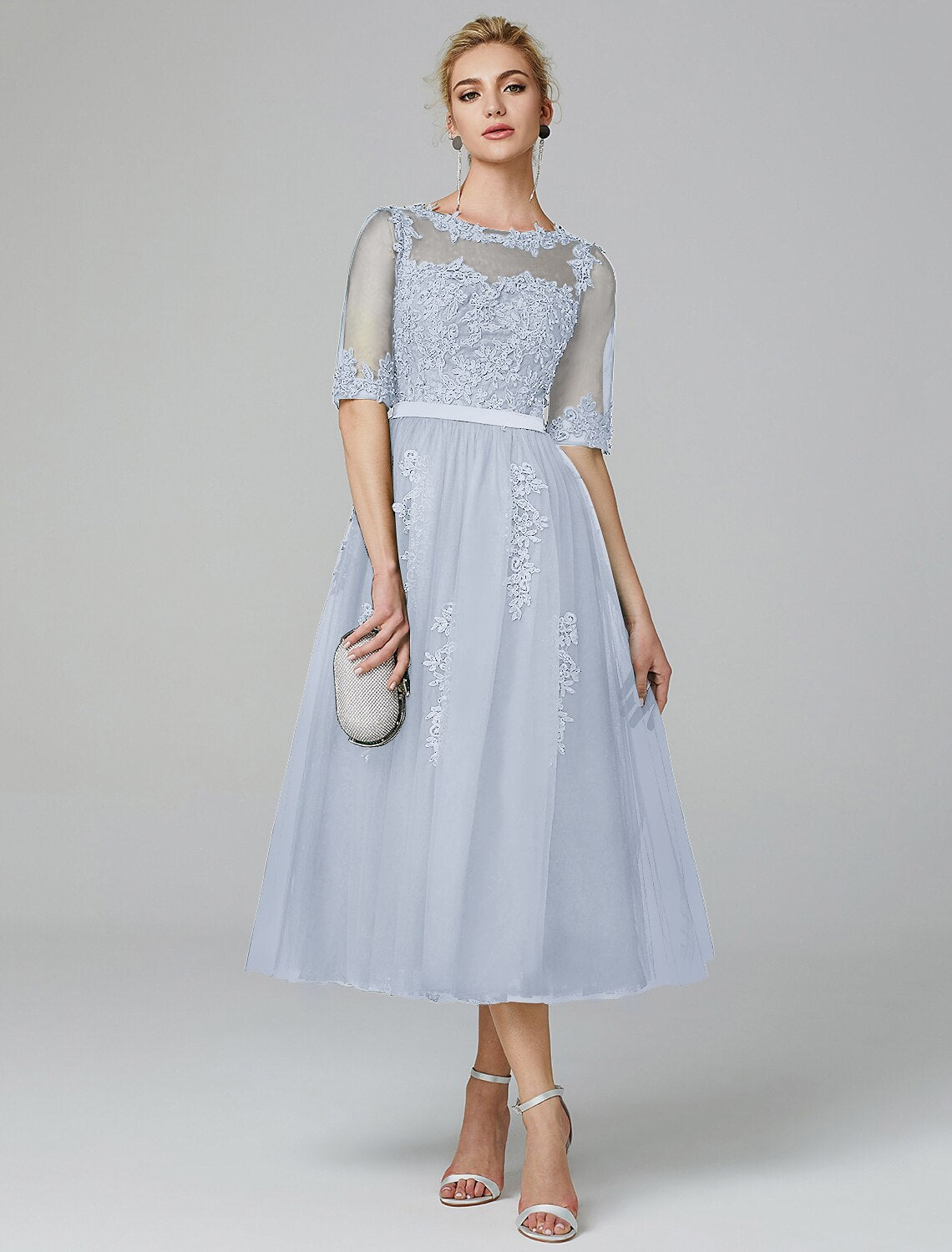 A-Linien-Cocktailkleid, Weihnachten, Rot, Grün, Kleid, formeller Abend, Kentucky Derby, knielang, ärmellos, Illusionsausschnitt, Herbst, Hochzeitsgast, Spitze über Tüll mit Pailletten-Applikationen