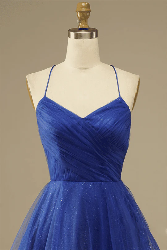 A-Linien-Heimkehrkleid aus Tüll mit Schnürung am Rücken