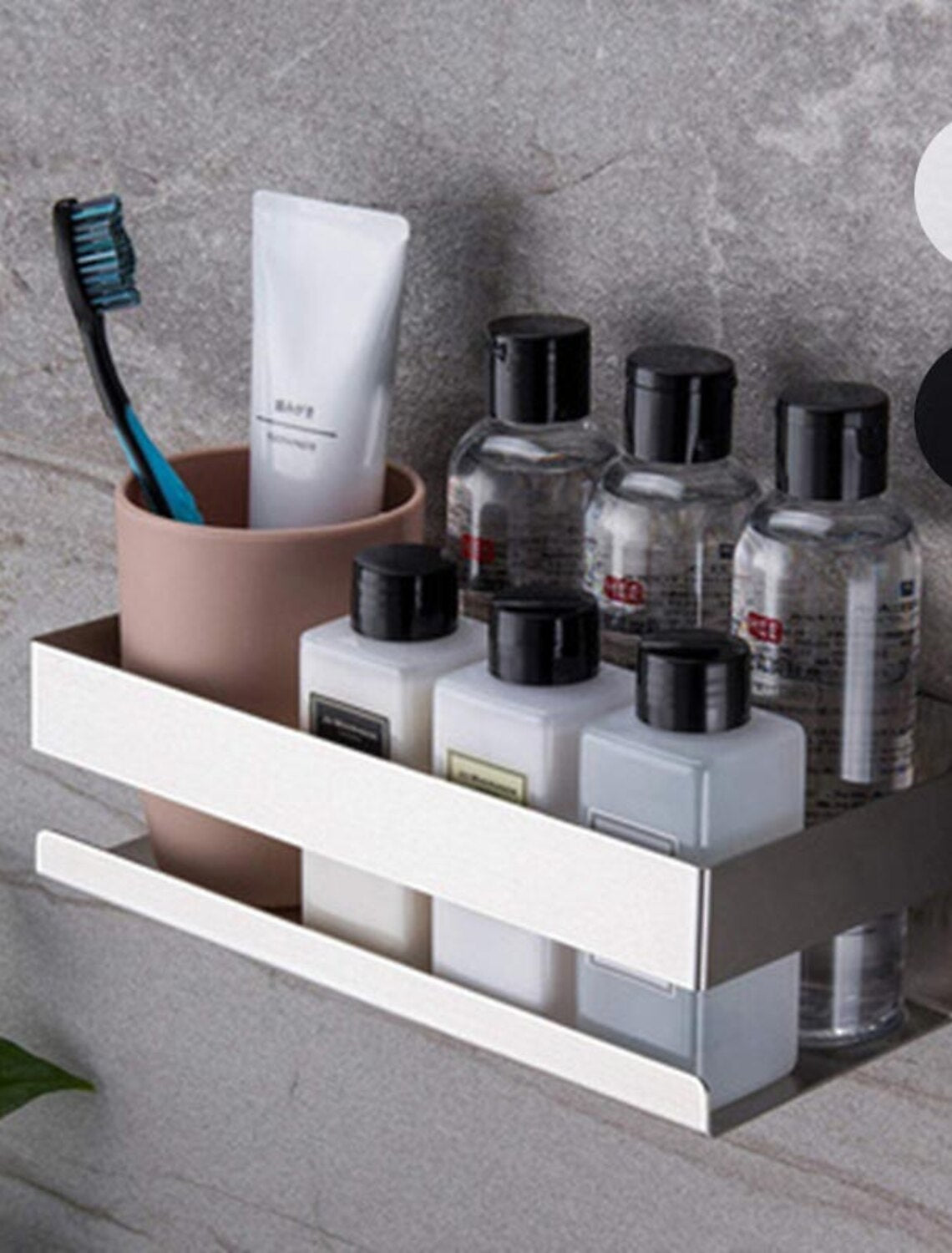 Bathroom Shelf,Self-Adhesive Shower Shelf Stainless Steel Wall-mounted Punch-free Bathroom Storage For Bathroom,Kitchen(Brushed Nickel,Matte Black)