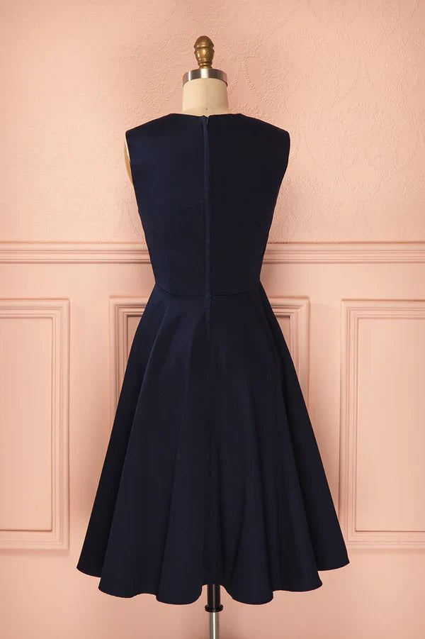 A-Line Sweetheart Neck Satin Short Homecoming Dress
