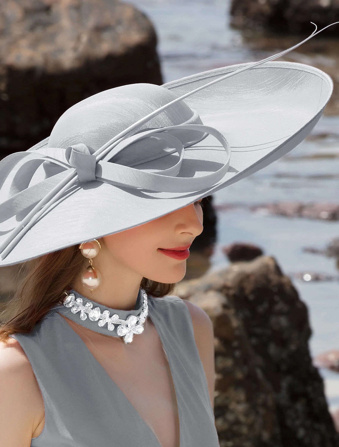 Party Hats Double Layer Cloth Bowler / Cloche Hat Hat Kentucky Derby Horse Race Ladies Day Melbourne Cup Luxury Vintage With Bowknot Headpiece Headwear