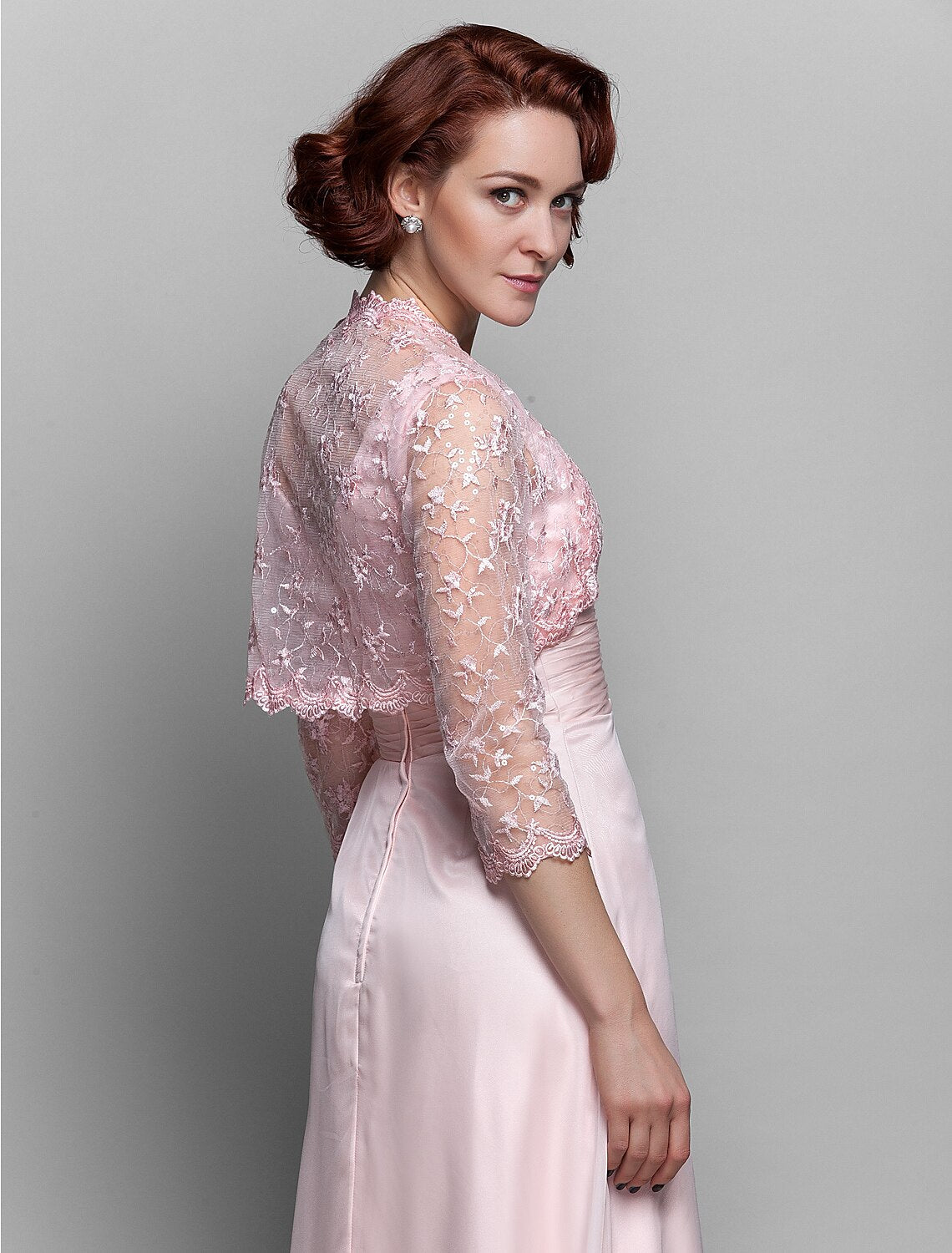 Sheath / Column Mother of the Bride Dress V Neck Ankle Length Chiffon Lace 3/4 Length Sleeve with Bow(s) Ruched