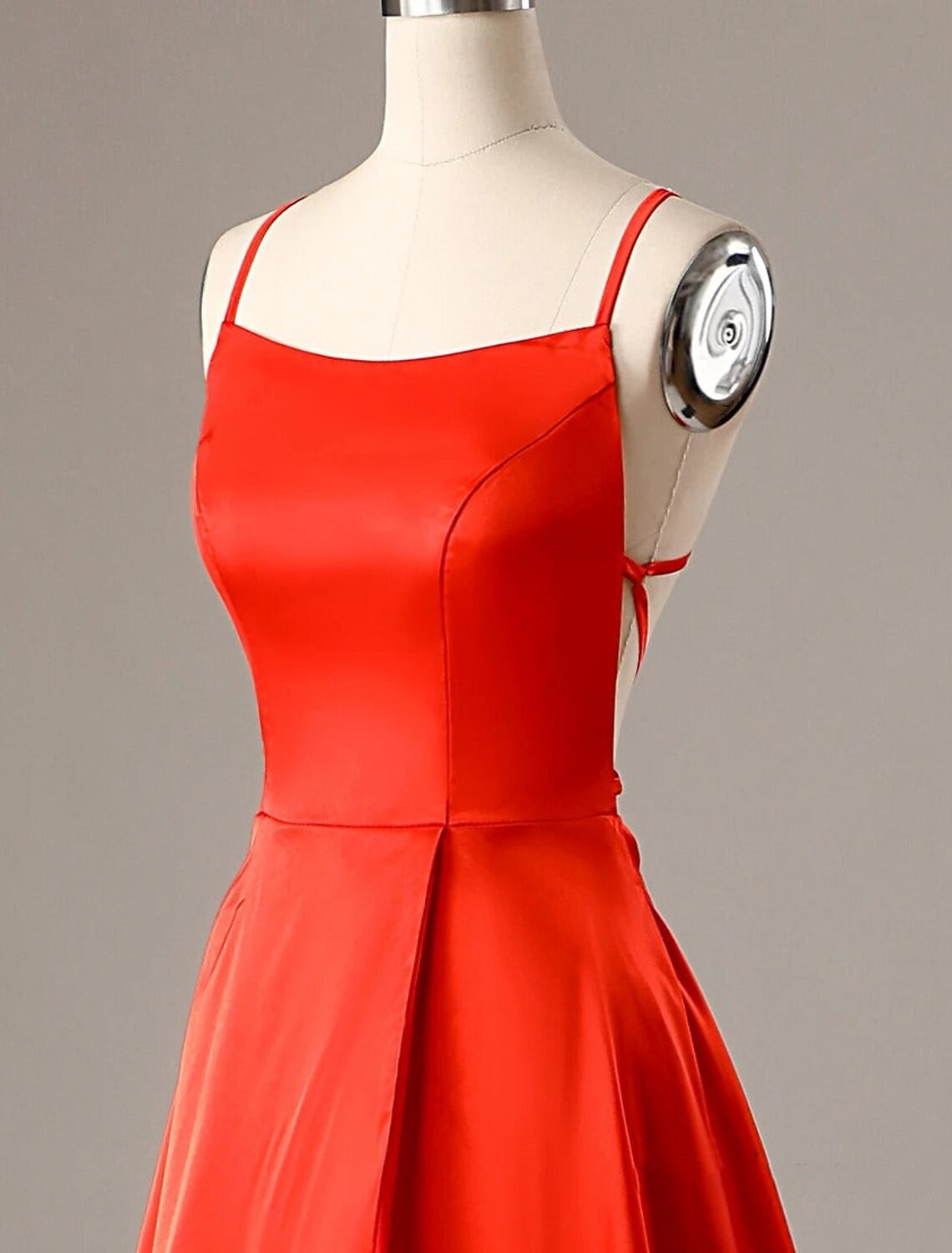 A-Line Evening Gown Sexy Dress Formal Sweep / Brush Train Sleeveless Spaghetti Strap Charmeuse with Slit