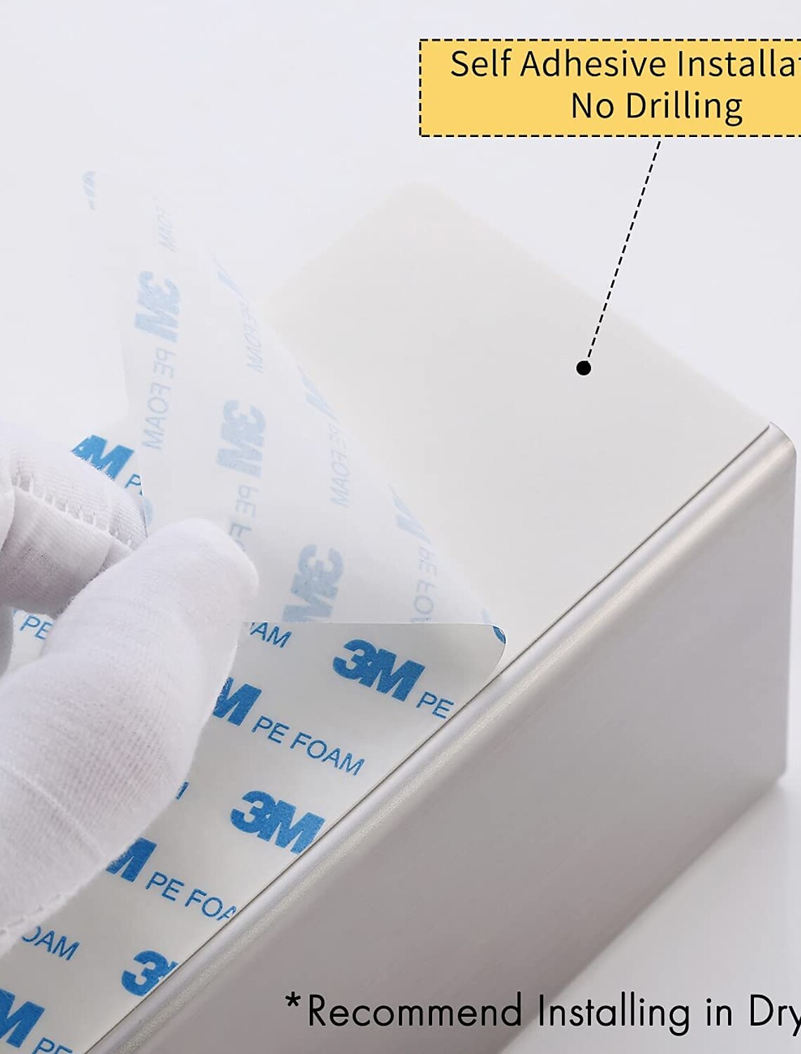 Bathroom Shelf,Self-Adhesive Shower Shelf Stainless Steel Wall-mounted Punch-free Bathroom Storage For Bathroom,Kitchen(Brushed Nickel,Matte Black)