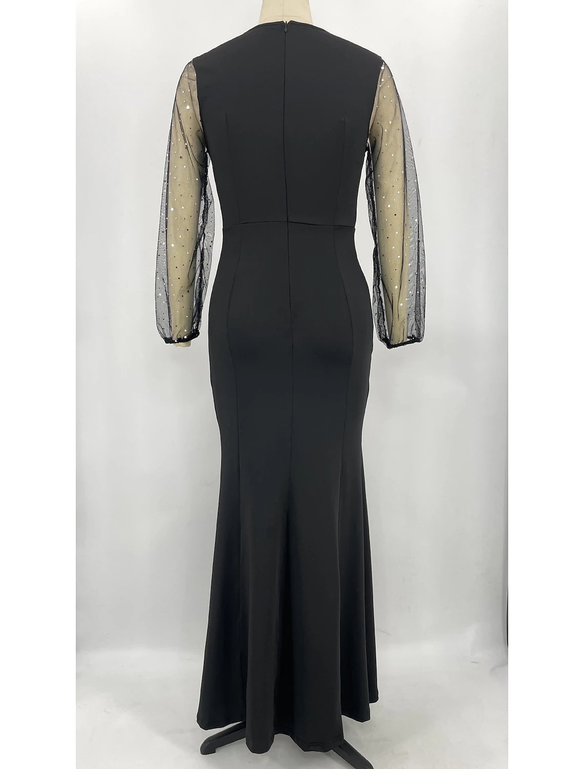 Mermaid / Trumpet Party Dresses Sparkle & Shine Dress Formal Floor Length Long Sleeve Jewel Neck Spandex with Rhinestone Crystals