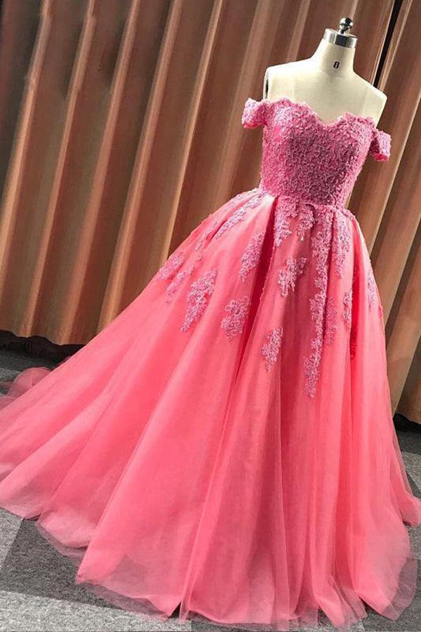 Ball Gown Sleeve Lace Appliques Prom Dress