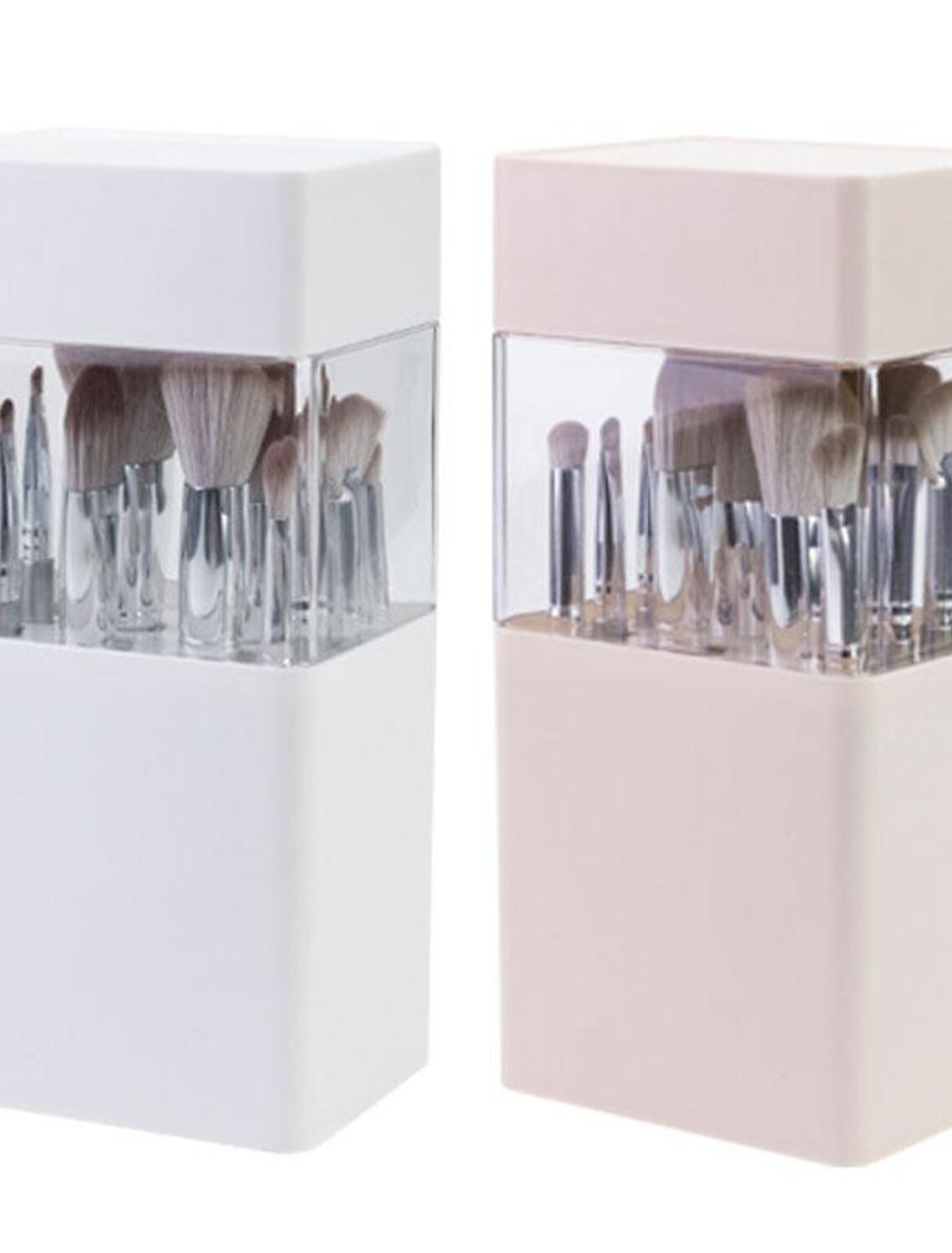 Makeup Brush Storage Box Transparent Dust-Proof Loose Powder Brush Eye Shadow Brush,Desktop Cosmetic Eyebrow Pencil Eyeliner Pen Holder