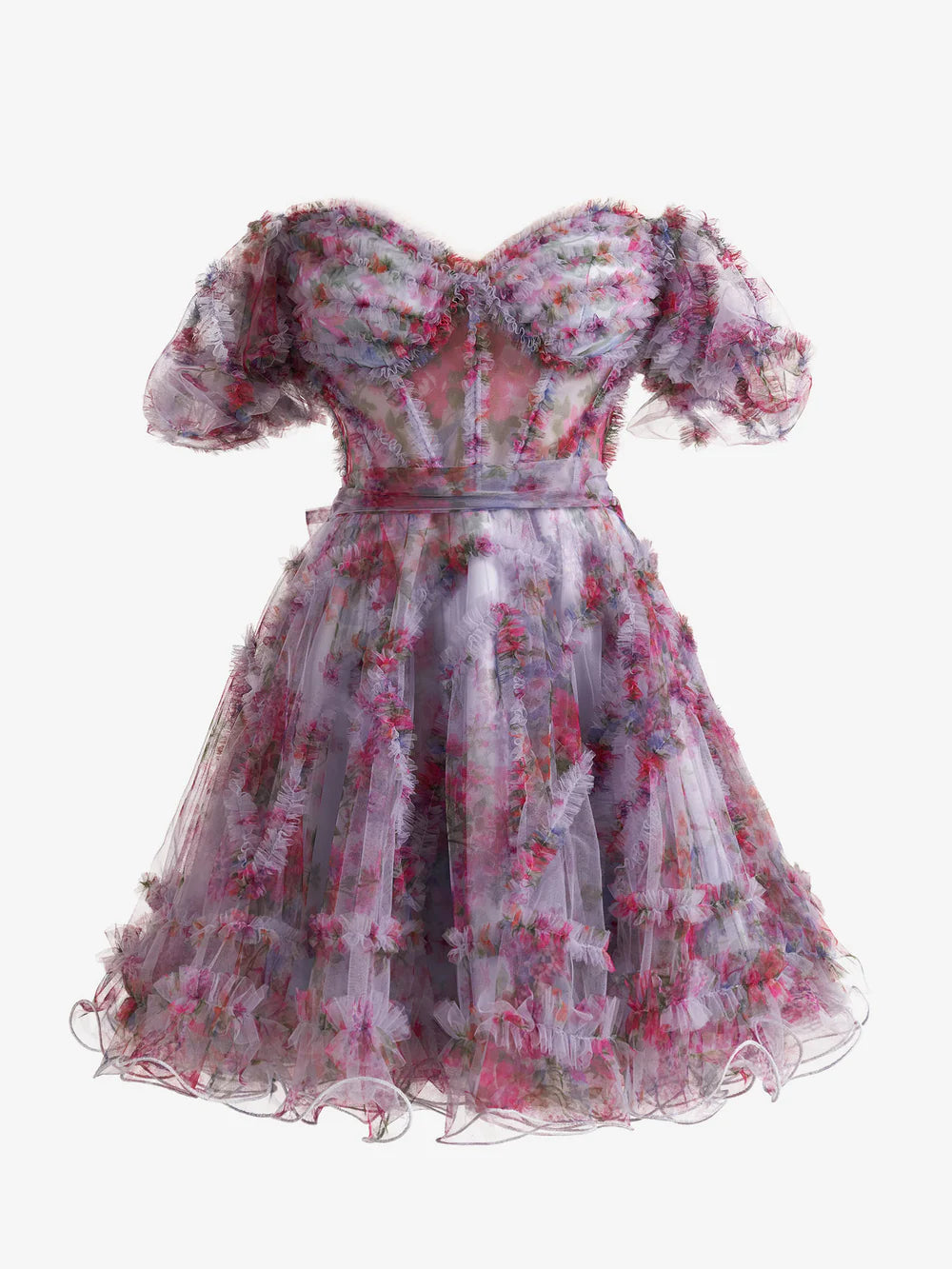 A-Linie, schulterfrei, mit Blumenmuster, Homecoming-Kleid