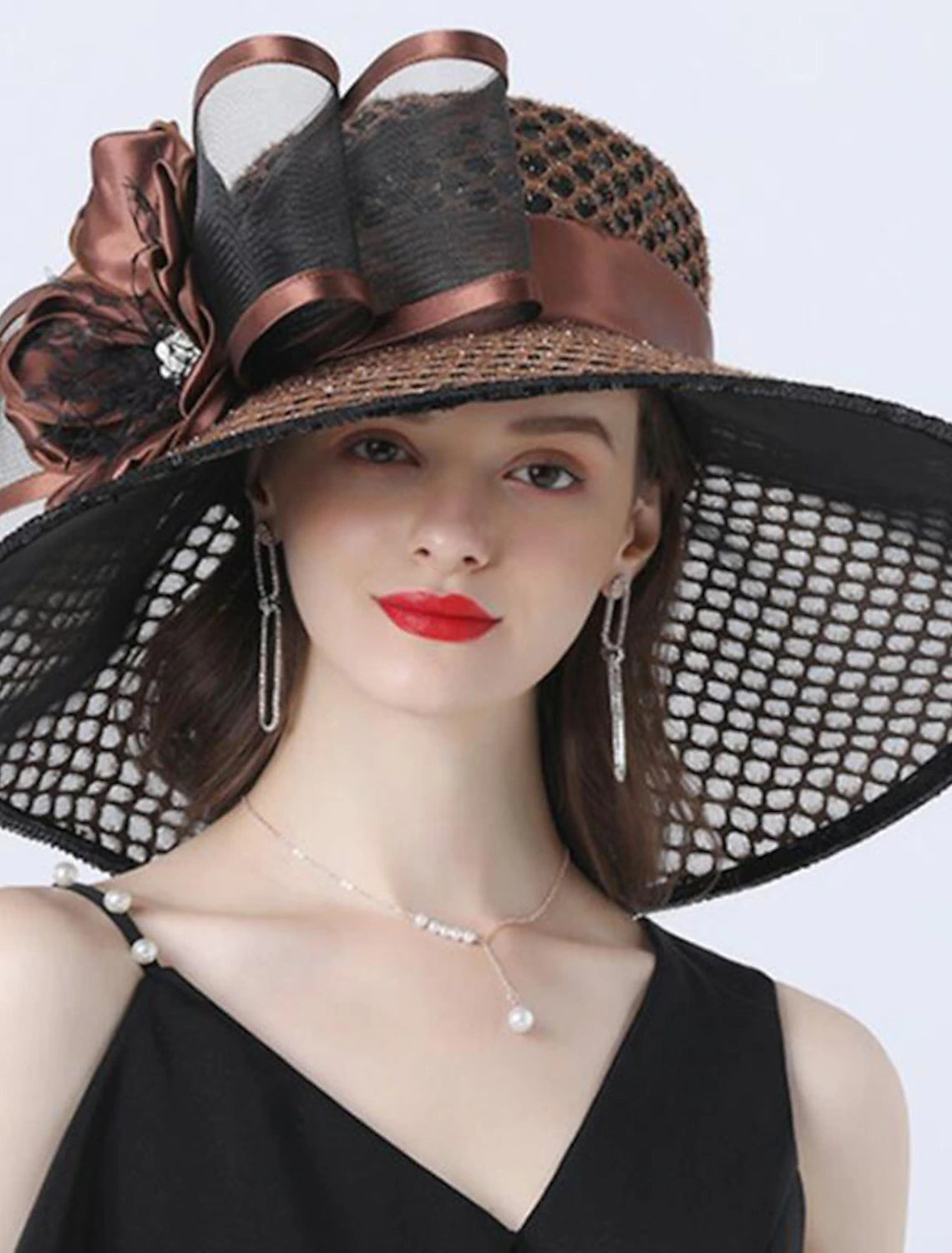 Hats Headwear Tulle Organza Bucket Hat Sun Hat Wedding Kentucky Derby Horse Race Ladies Day Fashion Vintage Style With Bowknot Flower Headpiece Headwear