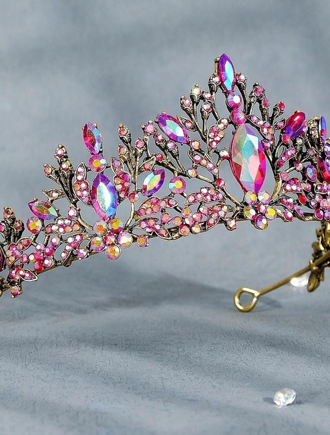 Tiara Crown For Women Girls Crystal Princess Crown Diadem Wedding Tiara For Bride Golden Hair Accessories For Birthday Prom Party Quinceanera Pageant