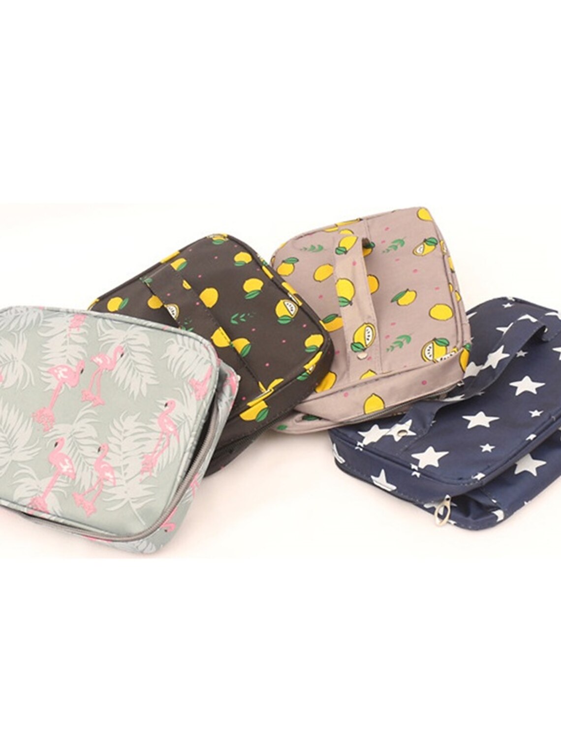 Men's Women's Handbag Cosmetic Bag Polyester Party Daily Large Capacity Breathable Durable Cartoon Pink-Black Pink cherry Blue star