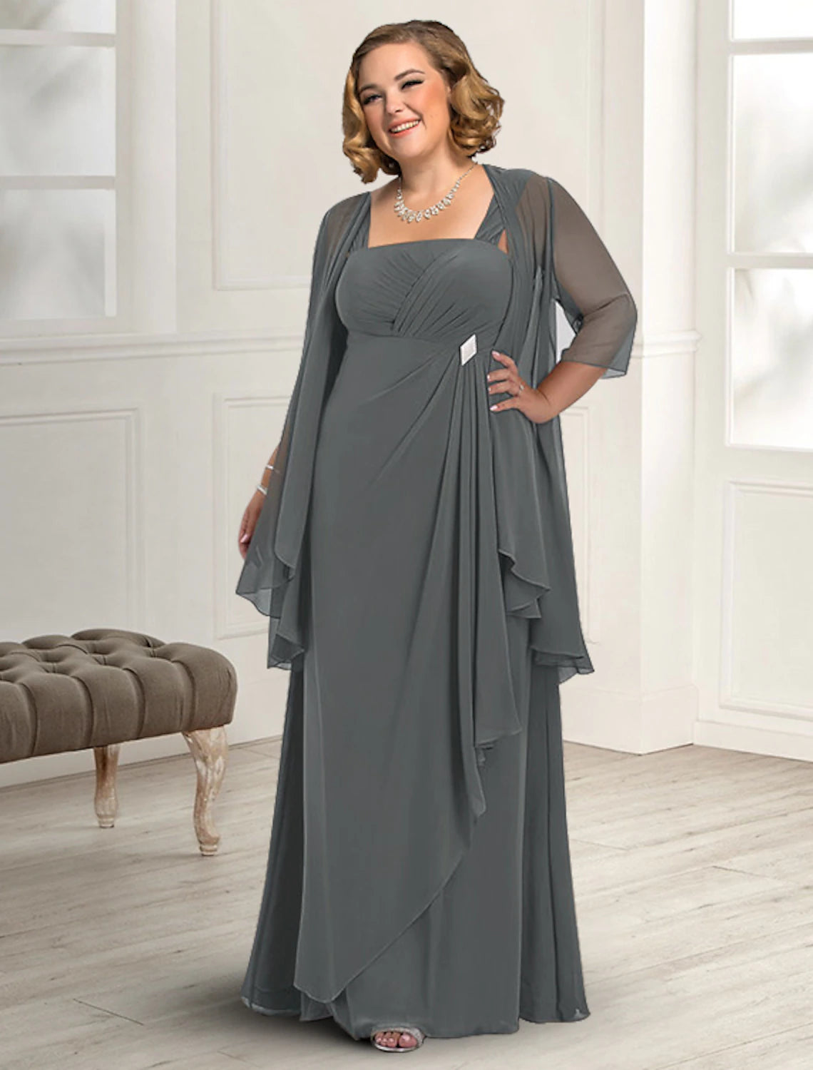 Two Piece A-Line Mother of the Bride Dress Fall Wedding Guest Dresses – BL Dress