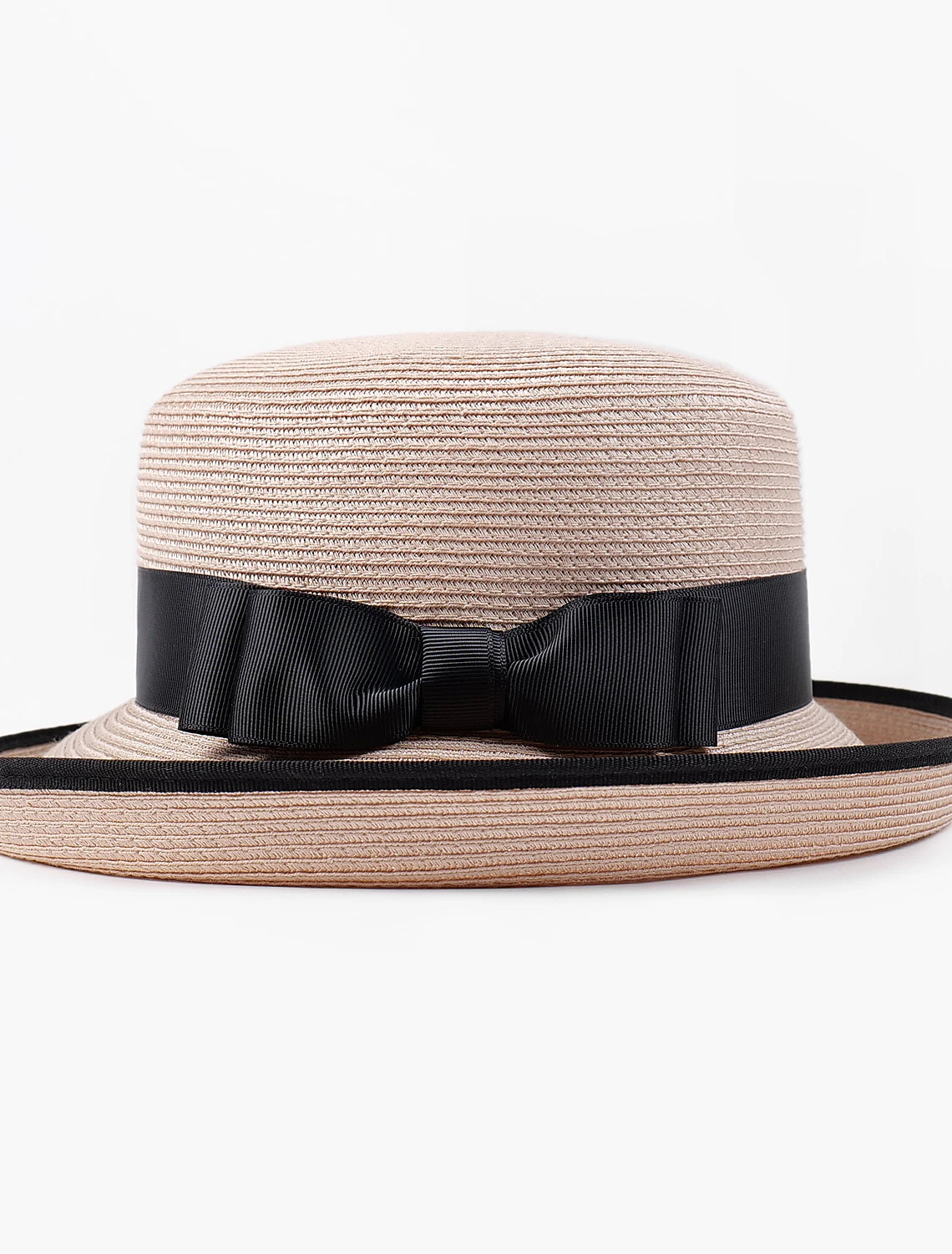 Hüte Gewebter Strohhut Lässiger Urlaub Cocktailparty Melbourne Cup Edler Retro mit Satinschleife Kopfbedeckung