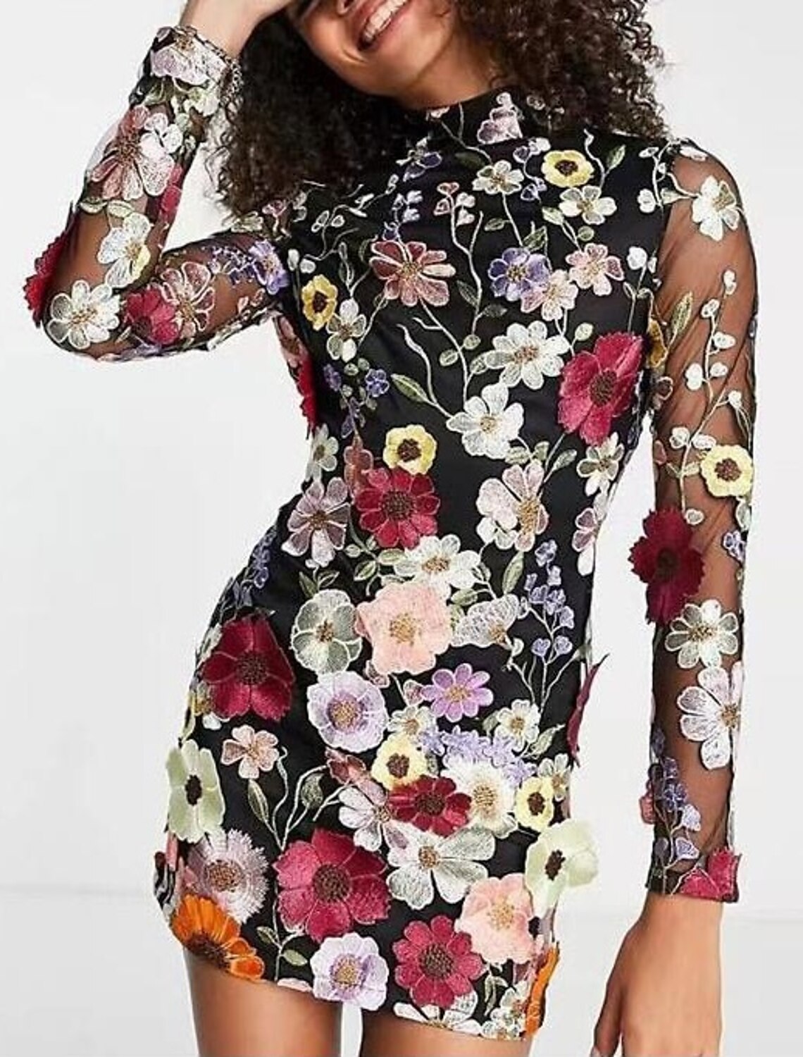 Sheath / Column Cocktail Dresses Party Dress Sweet 16 Short / Mini Sleeveless Stand Collar Royal Style Tulle Backless with Appliques