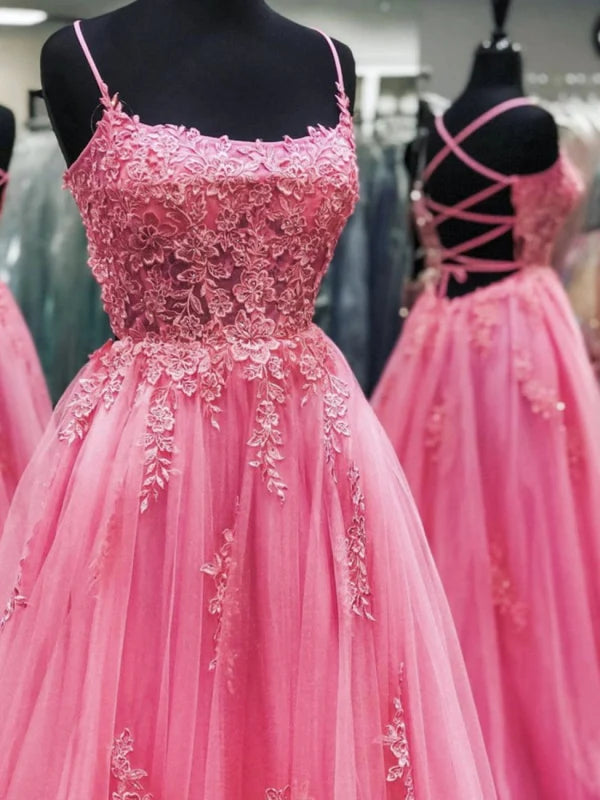 Tüll rückenfreies Spitzenblumen-Ballkleid