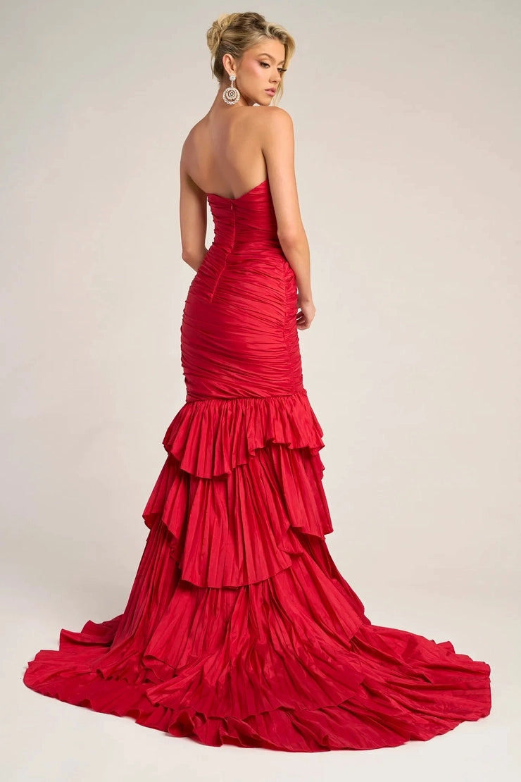 Stunning Mermaid Strapless Sweetheart Open Back Train Long Prom Dress