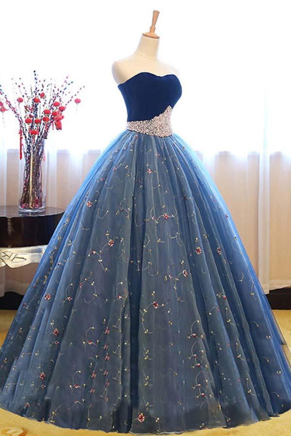 Ball Gown Sweetheart Lace Beading Prom Dress