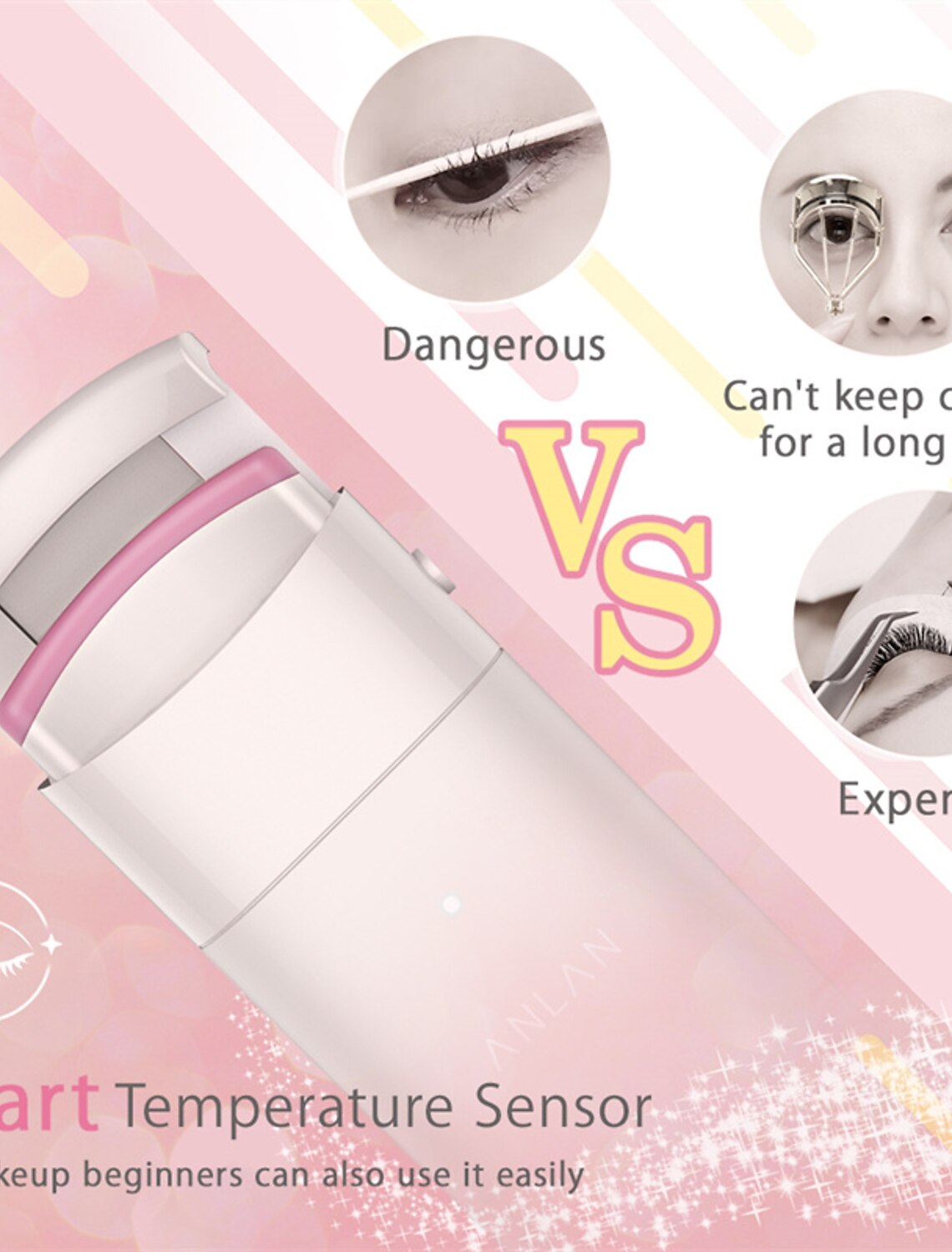 Elektrisch beheizte Wimpernzange, lang anhaltende Locke, elektrische Wimperndauerwelle, Wimpernclip, Wimpernzange, Gerät, Make-up-Tools