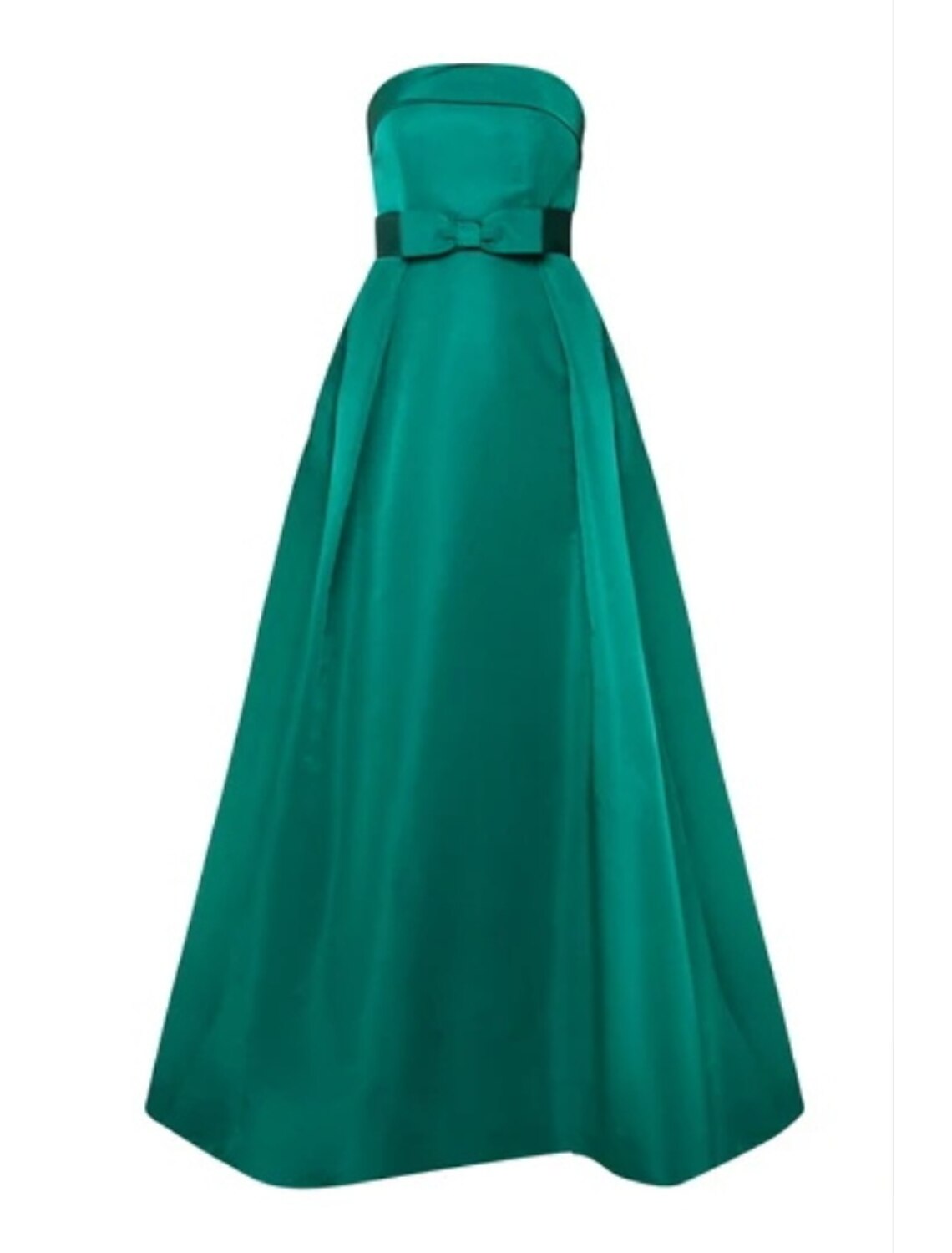 A-Line Evening Gown Vintage Dress Engagement Sweep / Brush Train Sleeveless Strapless Satin with Sleek Bow(s)