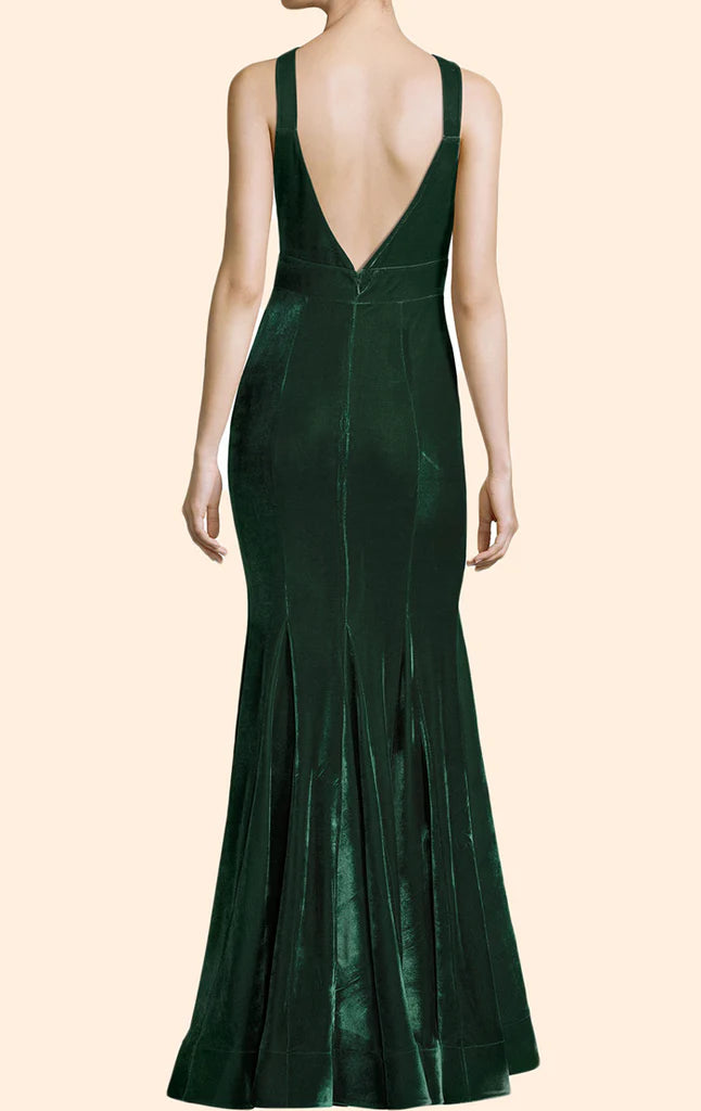 Halter Velvet  Long Simple Prom Dress