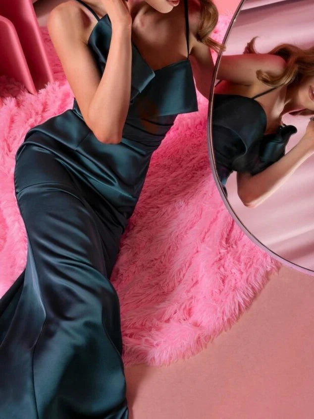 Sheath Spaghetti Straps Sleeveless Floor Length Evening Dress