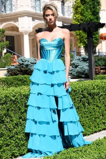 Dreamy A-line Strapless Sweetheart Lace Up Back Floor Length Prom Dress