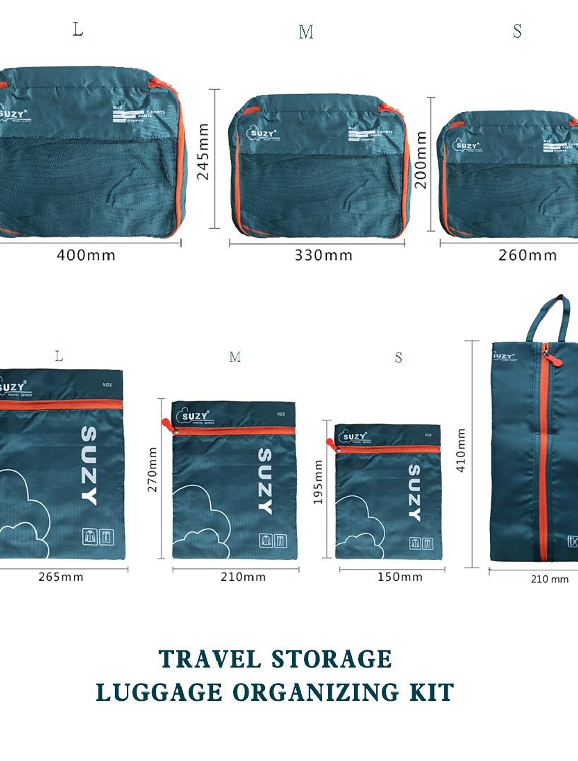 7pcs/set Travel Storage Bag Portable Suitcase Finishing Bag Clothing Storage Bag