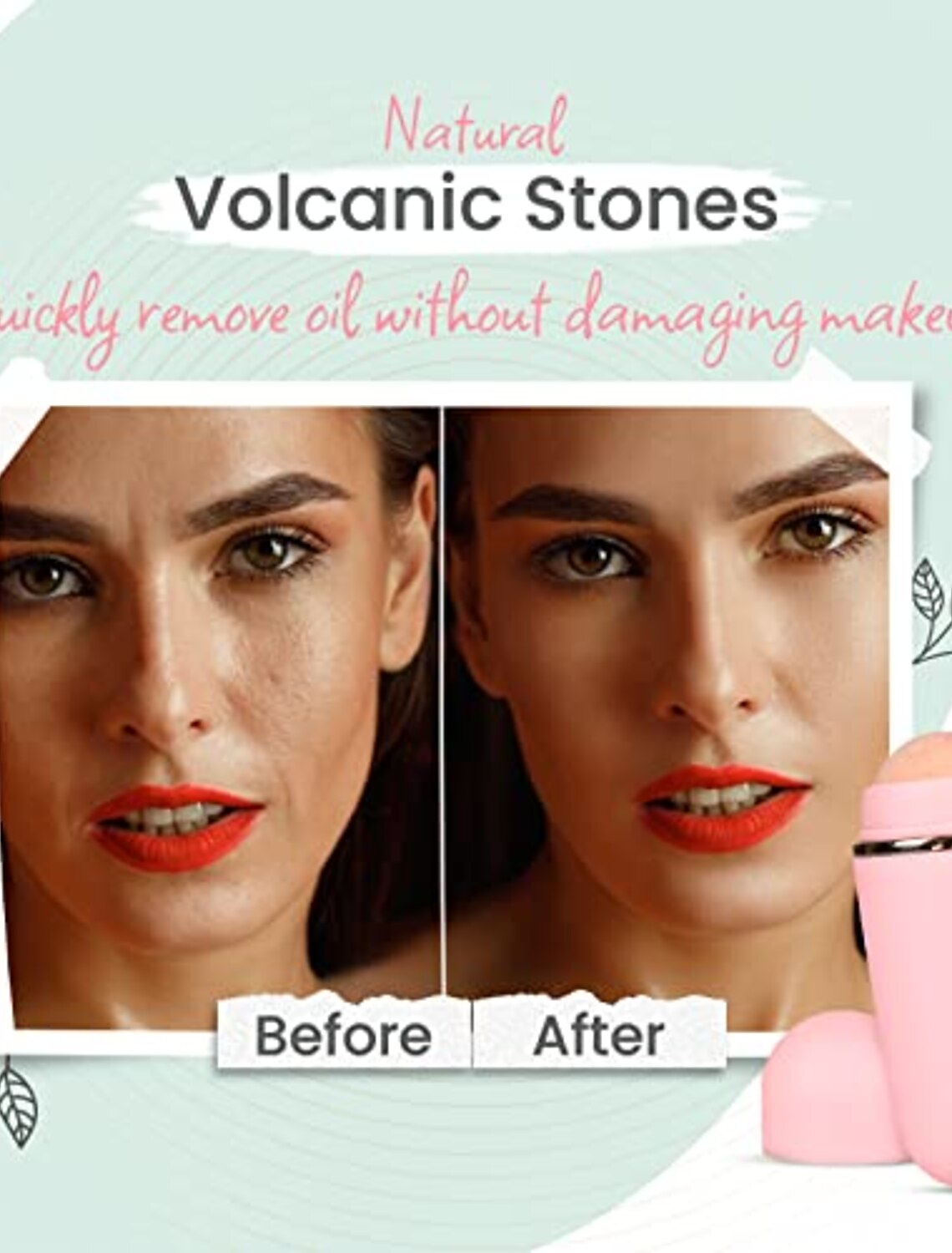 Hautbelebender Roller mit Rosenquarz für die ganztägige Gesichtsbelebung und -aufhellung. Kompakt und wiederverwendbar. Sanft zur Haut. 1 Stück.